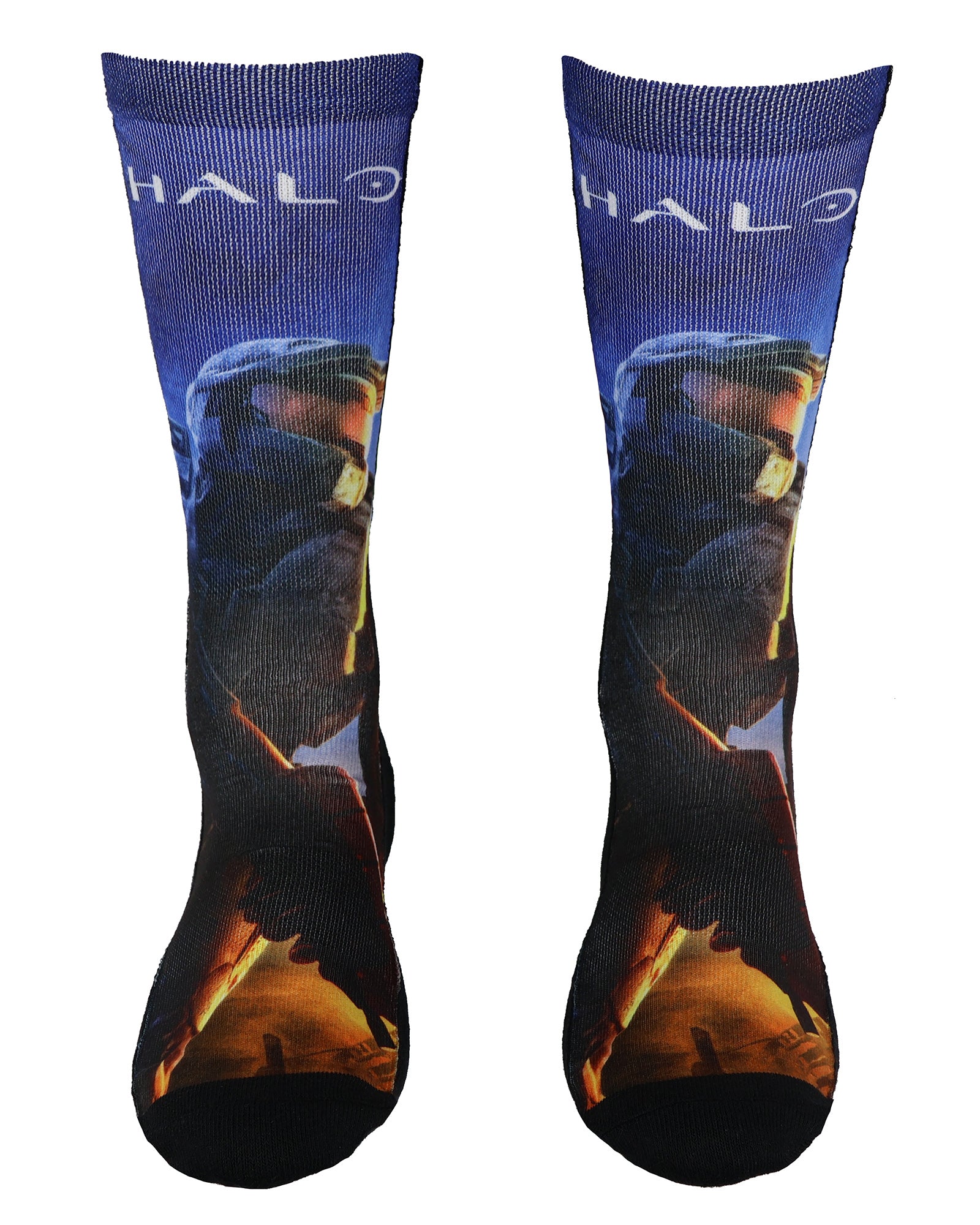 Halo Master Chief Sublimated Design Men's Mid-Calf Crew Socks 1 Pair