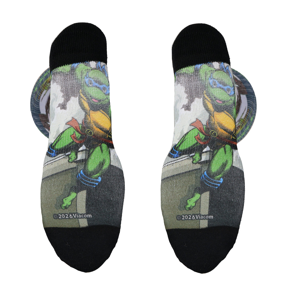 Teenage Mutant Ninja Turtles TMNT Socks Men's Town Scape Crew Sock Size 8-12