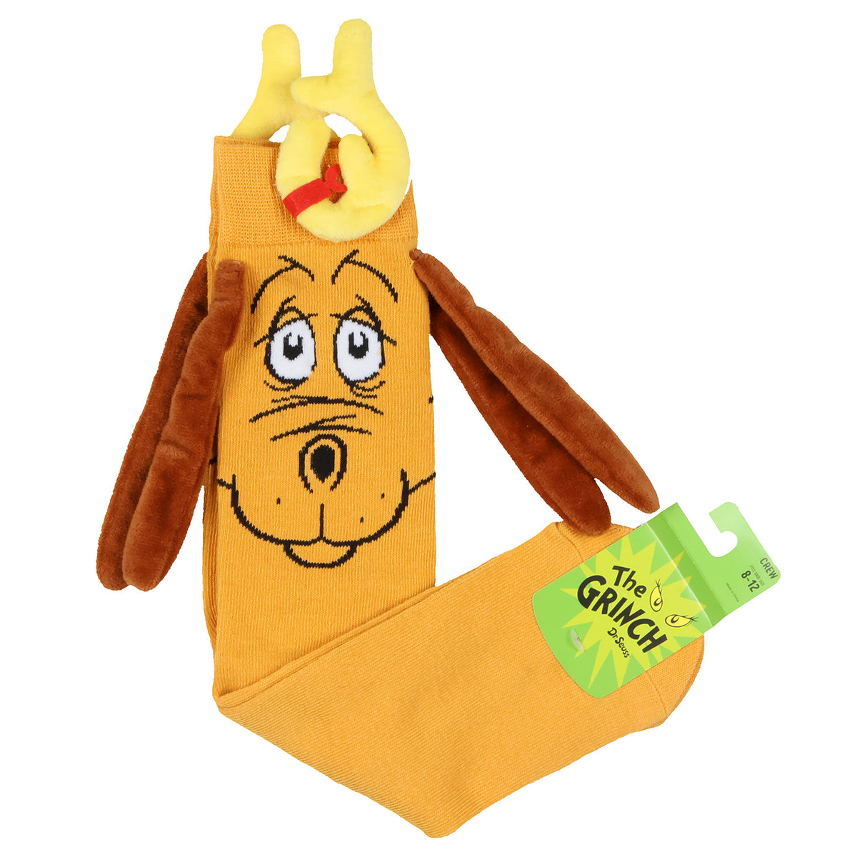 Dr. Seuss The Grinch Socks Men's Max Costume Design Adult Mid-Calf Crew Socks