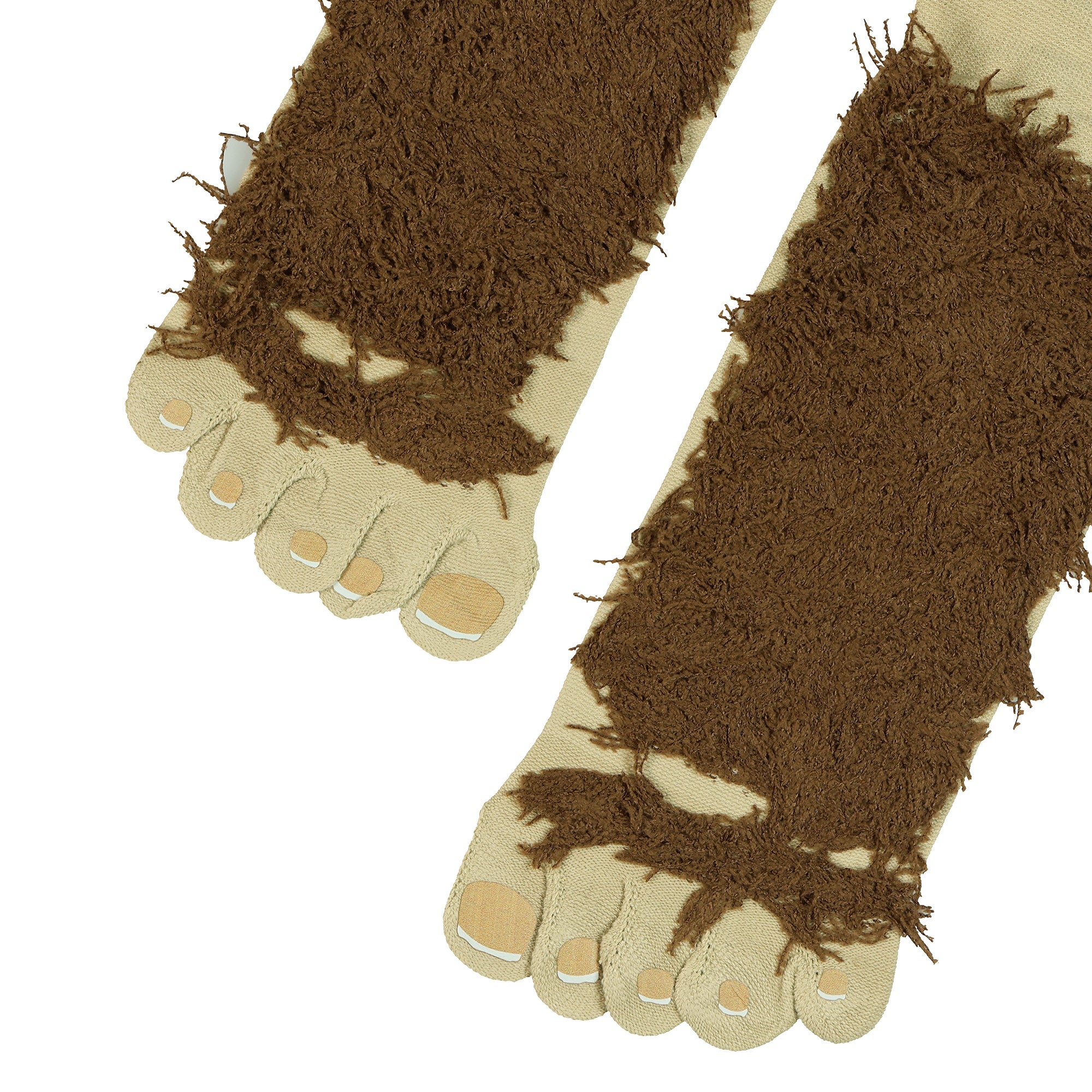 The Lord of The Rings Men's Hobbit Feet with Chenille Fur Crew Toe Socks, 1 Pair