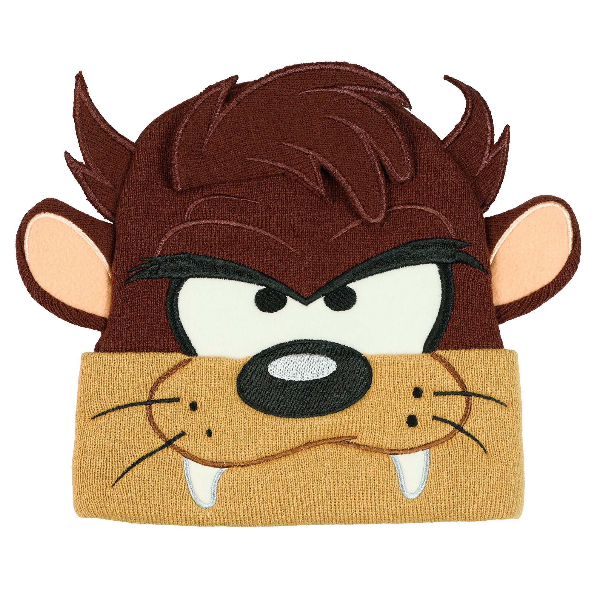 Looney Tunes Beanie Tasmanian Devil Embroidered 3D Fleece Lined Cap OSFM