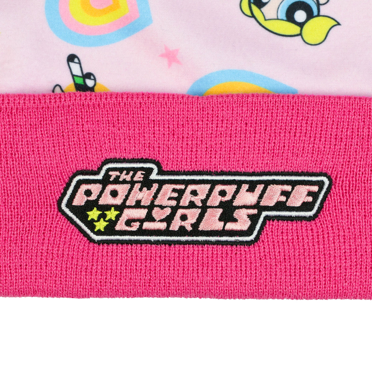 The Powerpuff Girls Beanie Embroidered Women's Cuff Pom Knit Hat