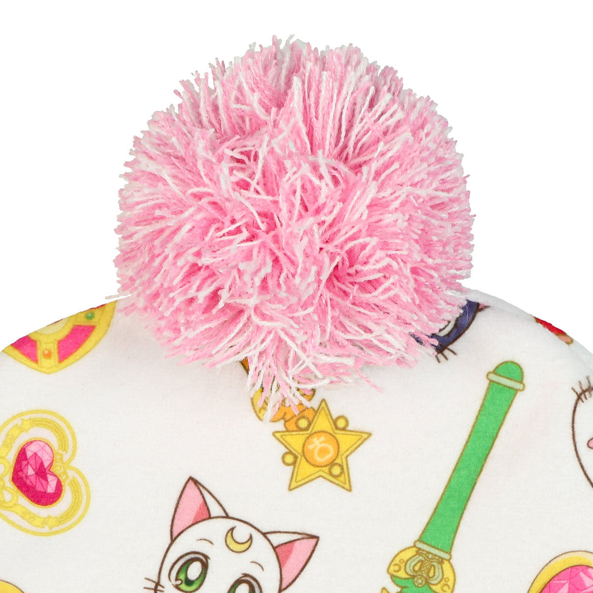 Sailor Moon Crystal Beanie Cosmic Heart Women's Cuff Pom Knit Hat OSFM