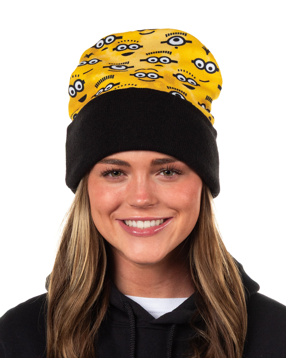 Minions Beanie Hat Kevin Stuart Bob All Over Print Knit Cuff Hat Adult OSFM