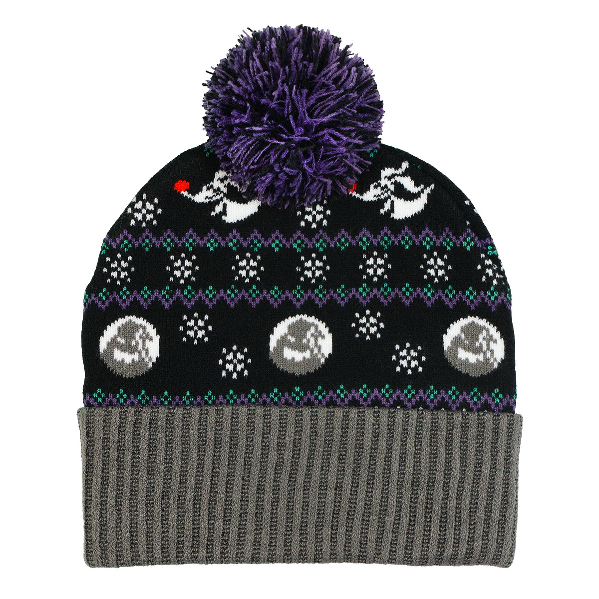 Disney The Nightmare Before Christmas Beanie Embroidered Knit Pom Hat Adult OSFM