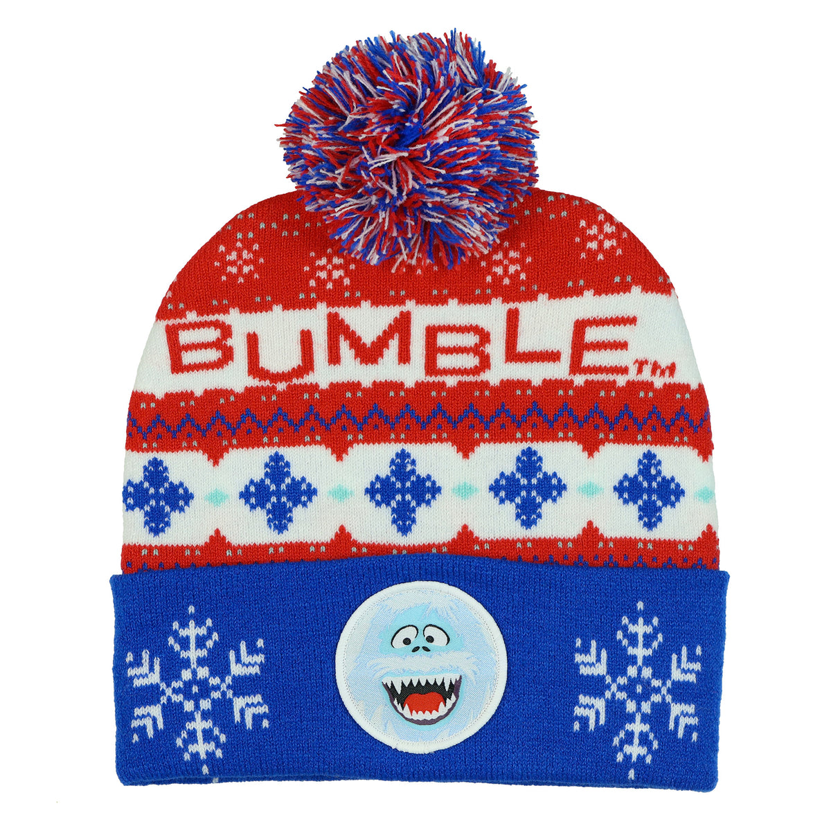 Rudolph the Red-Nosed Reindeer Beanie Bumble Ugly Sweater Knit Hat Adult, OSFM