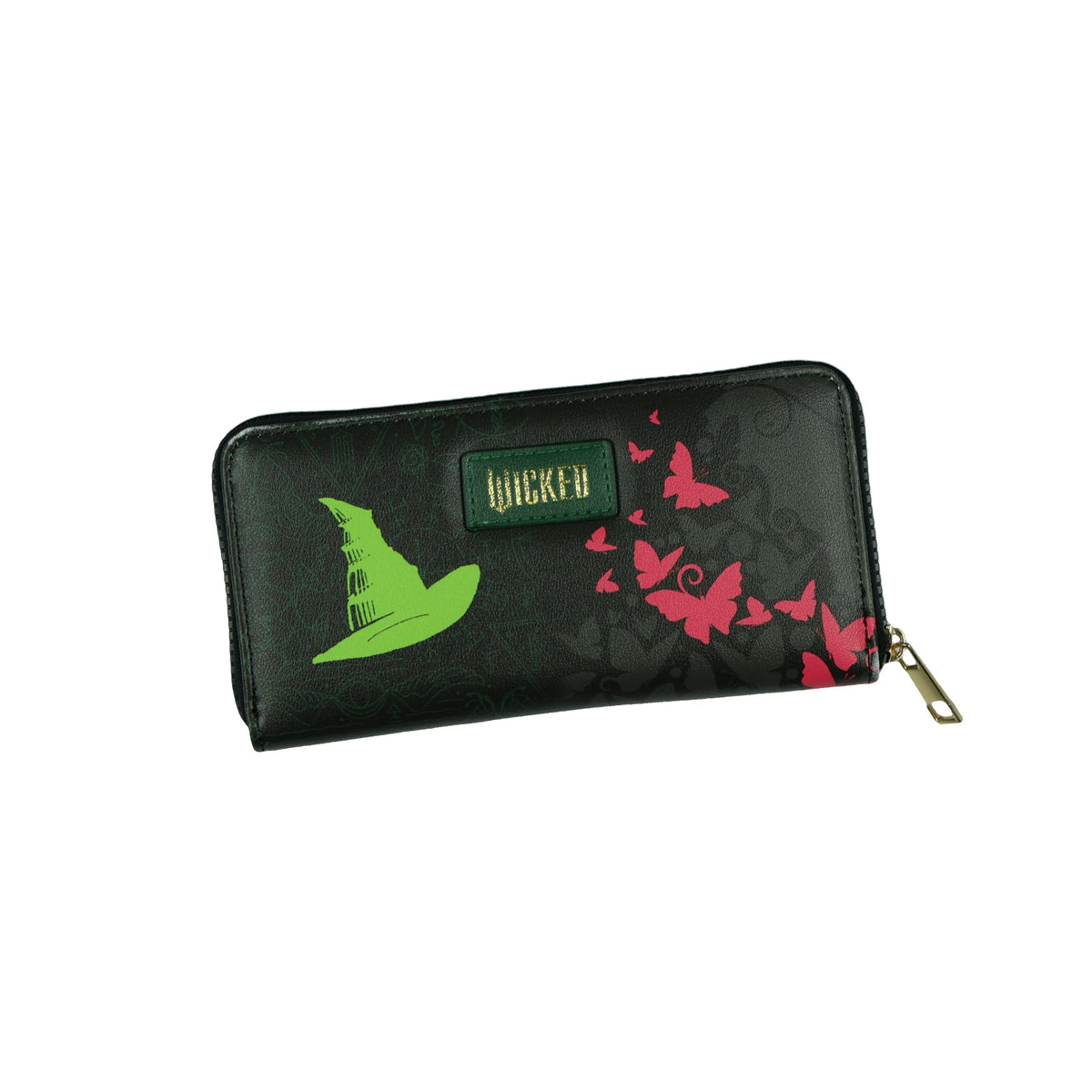 Wicked Wallet Glinda and Elphaba Inspired Design Faux Leather Zip Around Clutch