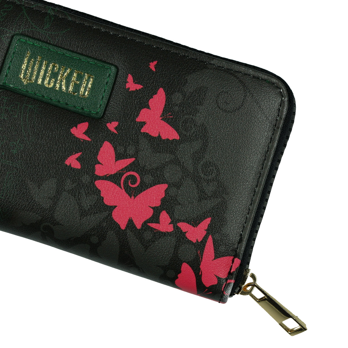 Wicked Wallet Glinda and Elphaba Inspired Design Faux Leather Zip Around Clutch