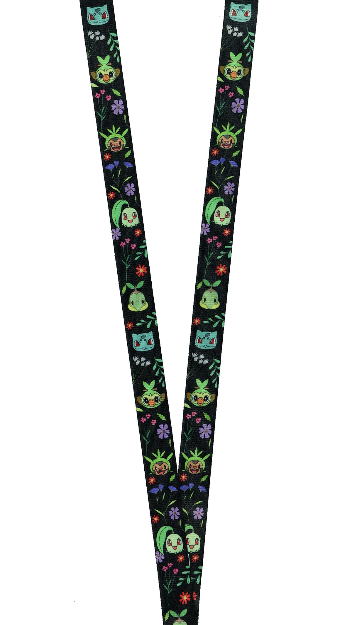 Pokemon Lanyard Grass Type Character Floral Design Clear ID Badge Holder Keychain