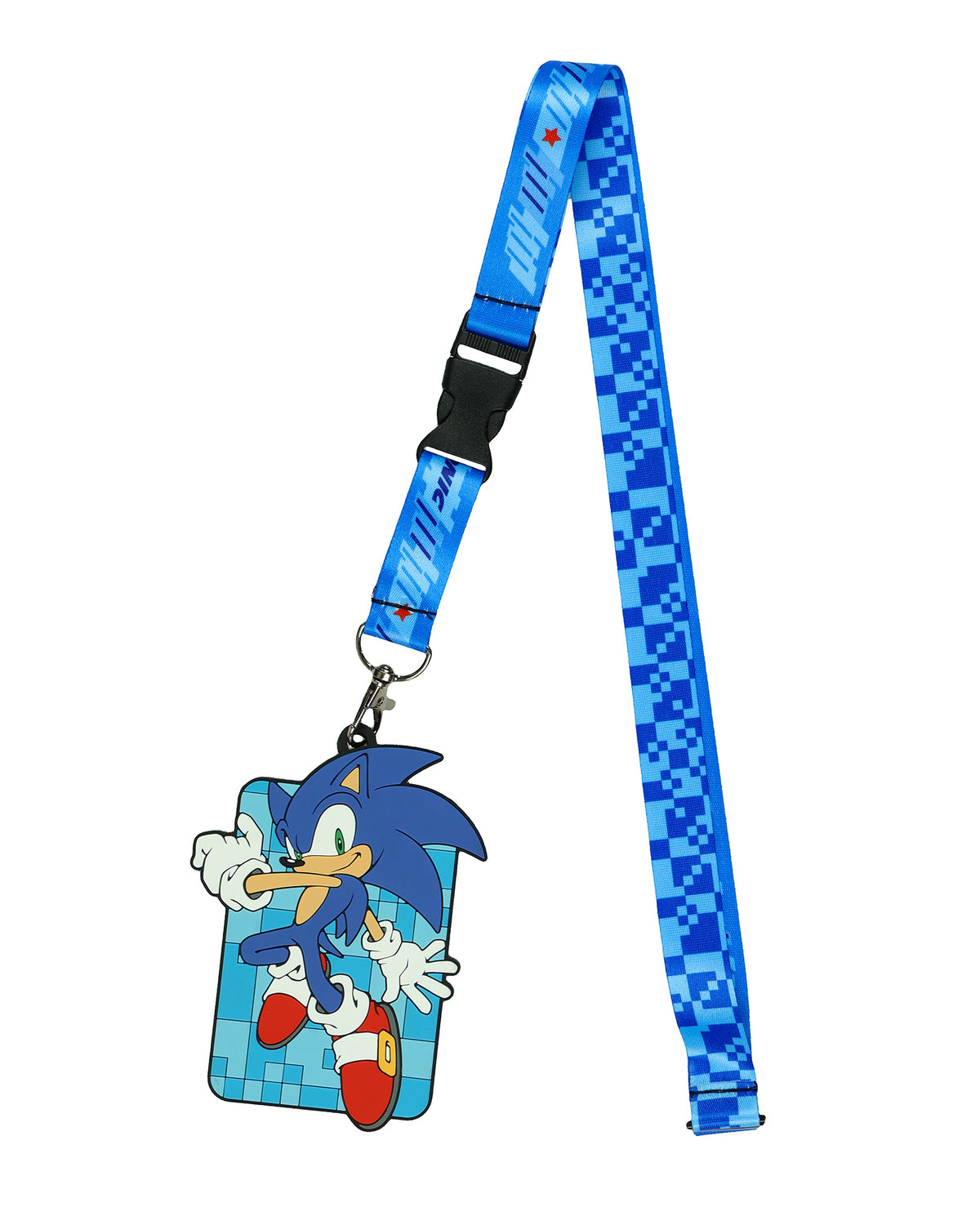 Sonic The Hedgehog Lanyard Pixel Design Sonic Case ID Holder Keychain