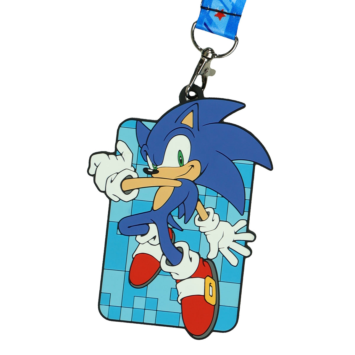 Sonic The Hedgehog Lanyard Pixel Design Sonic Case ID Holder Keychain