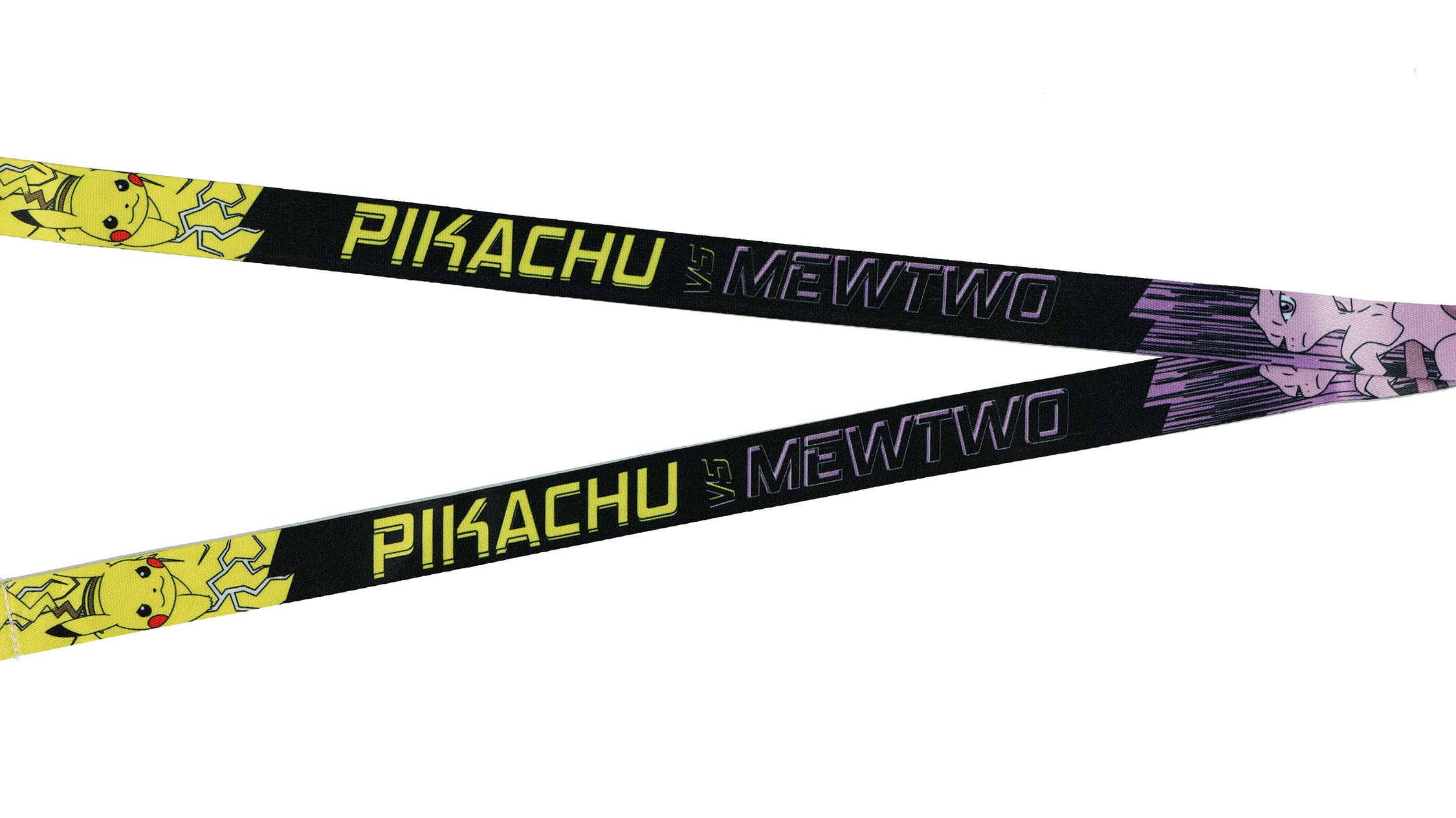 Pokémon Lanyard Pikachu vs Mewtwo Battle Design ID Badge Holder Keychain