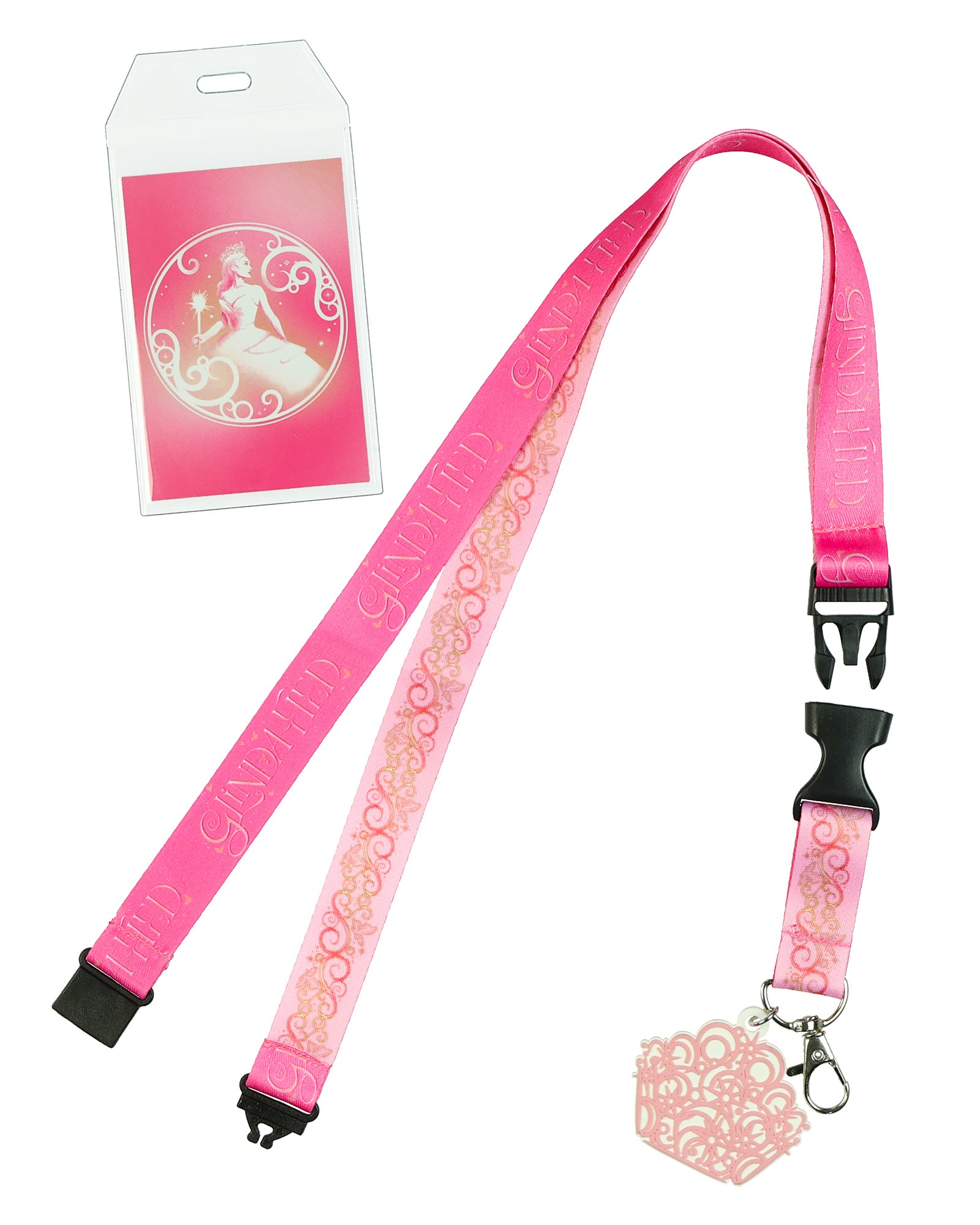 Wicked Glindafied Lanyard 17" Breakaway Clasp Clear ID Badge Holder