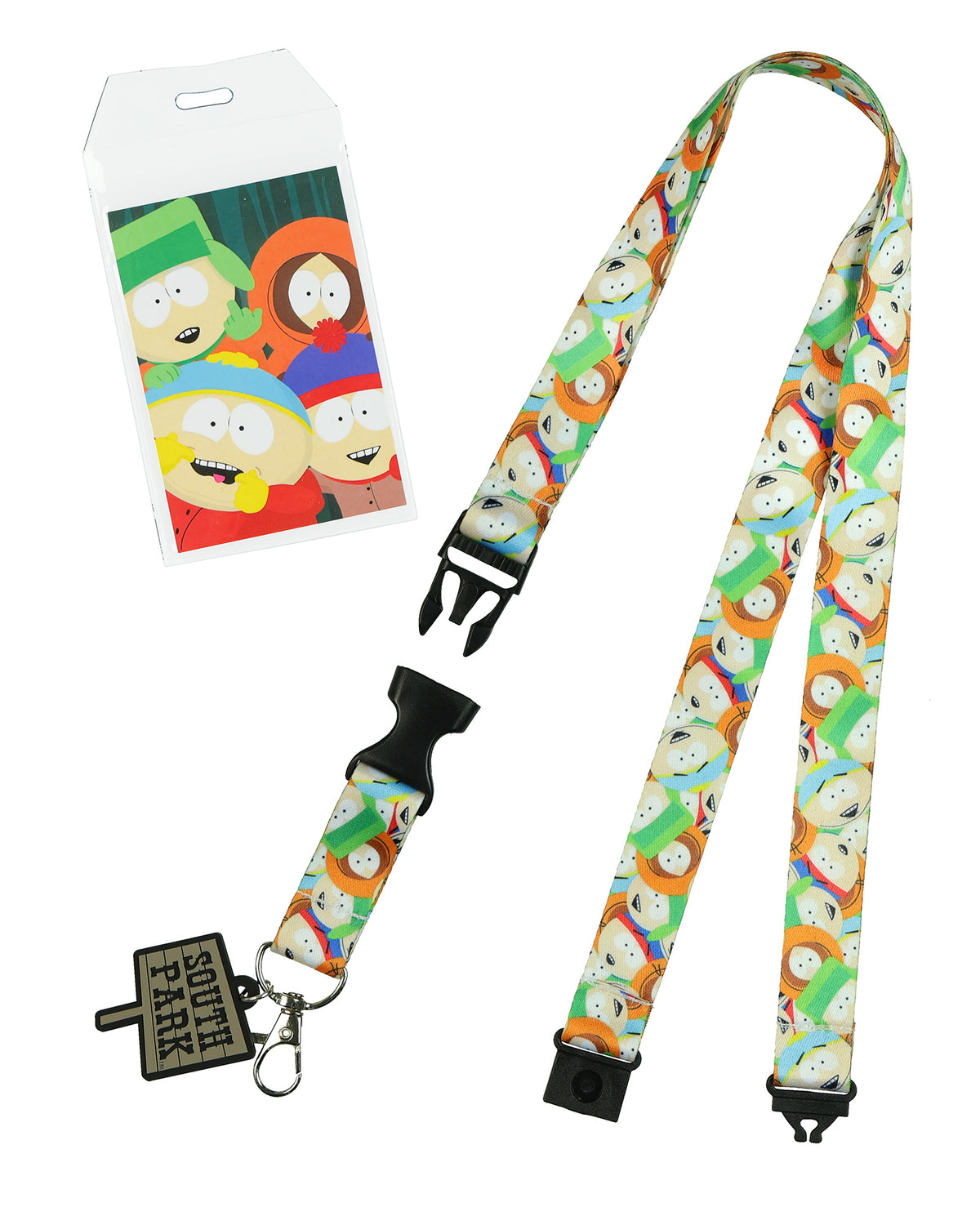 South Park Lanyard Kyle Kenny Eric Stan Badge ID Holder With 1.5" Charm
