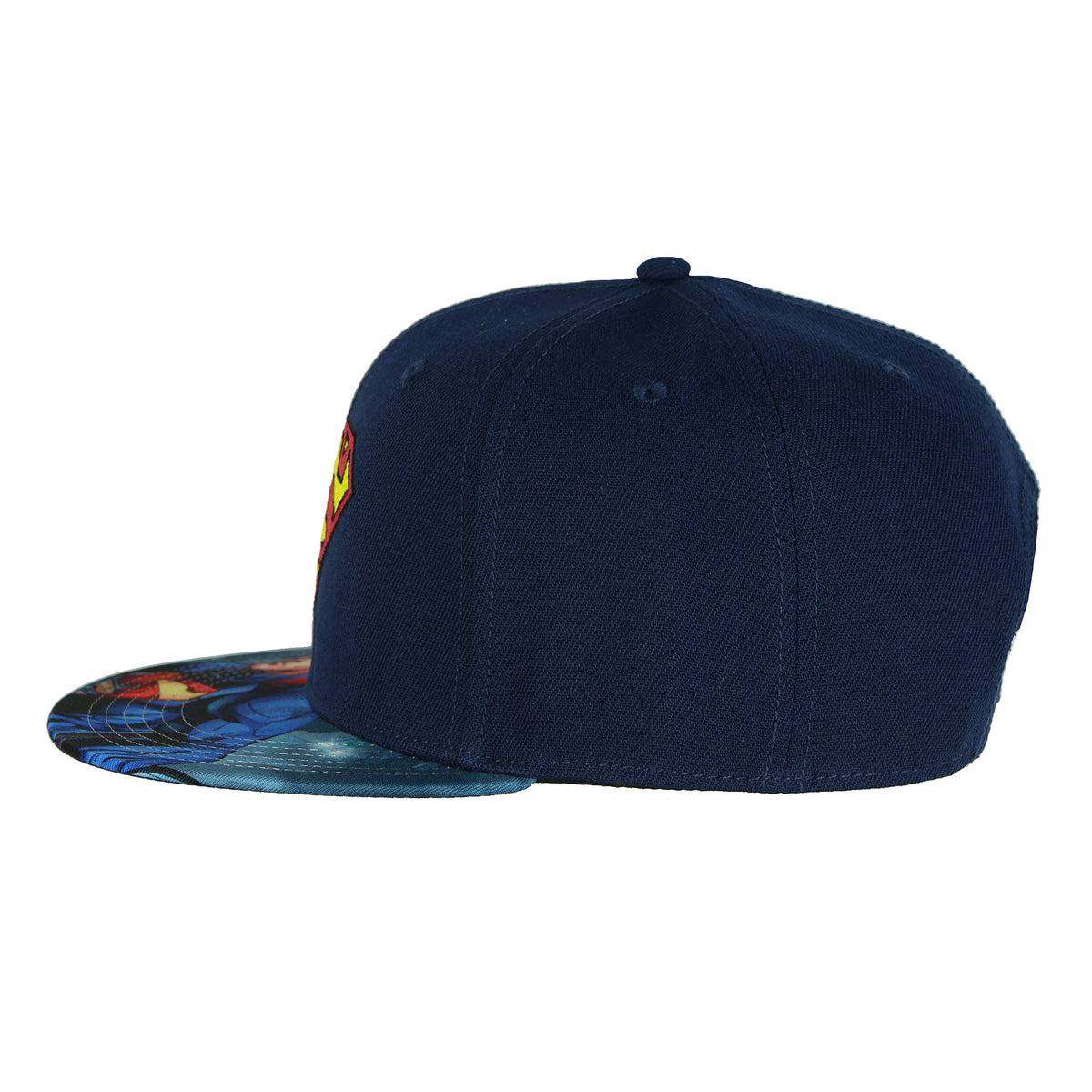 DC Comics Superman Hat Men's Embroidered Logo Flat Brim Snapback Cap OSFM