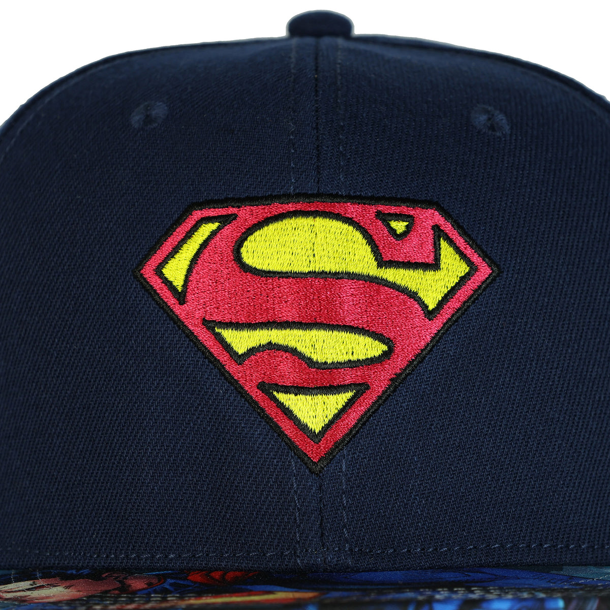 DC Comics Superman Hat Men's Embroidered Logo Flat Brim Snapback Cap OSFM