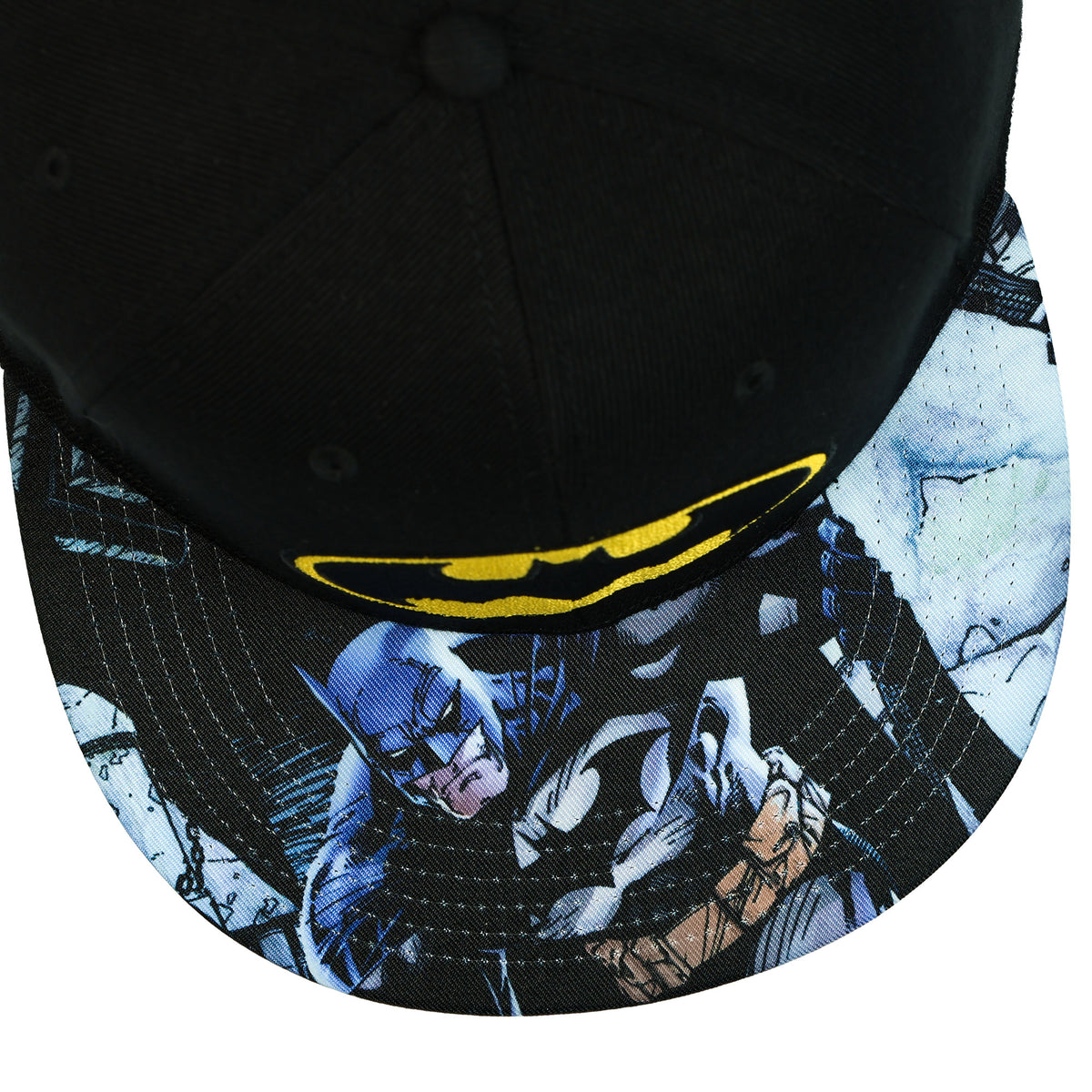 DC Comics Batman Hat Men's Embroidered Logo Flat Brim Snapback Cap OSFM