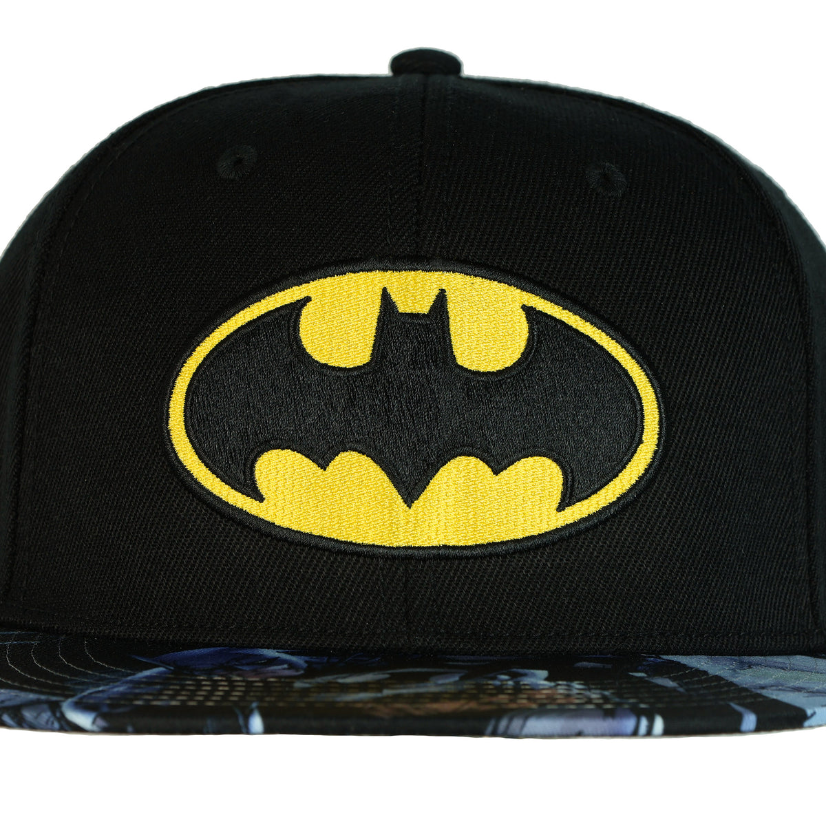 DC Comics Batman Hat Men's Embroidered Logo Flat Brim Snapback Cap OSFM