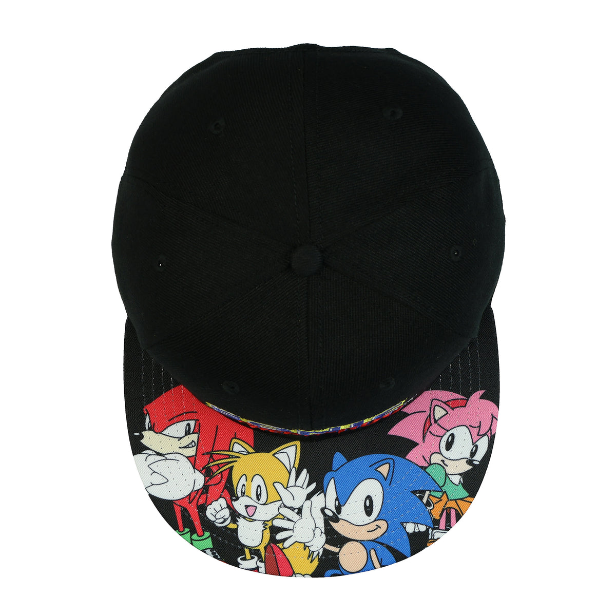 Sonic The Hedgehog Snapback Hat Character Design Flat Brim Embroidered Cap OSFM