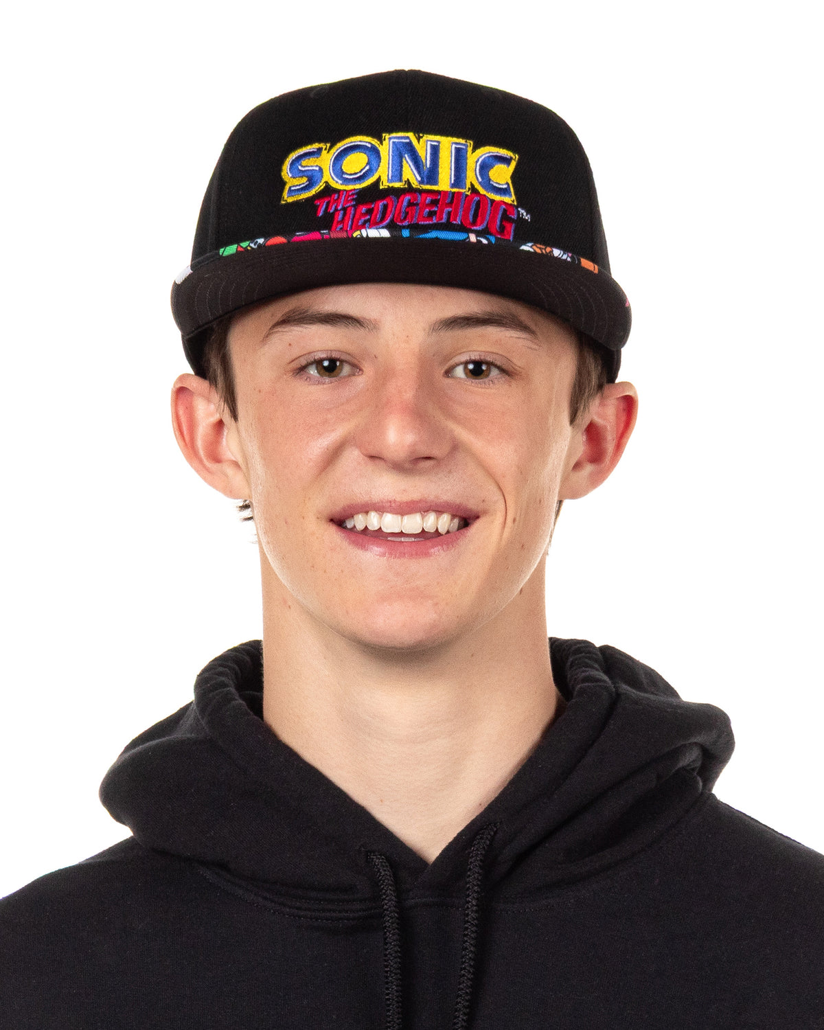 Sonic The Hedgehog Snapback Hat Character Design Flat Brim Embroidered Cap OSFM