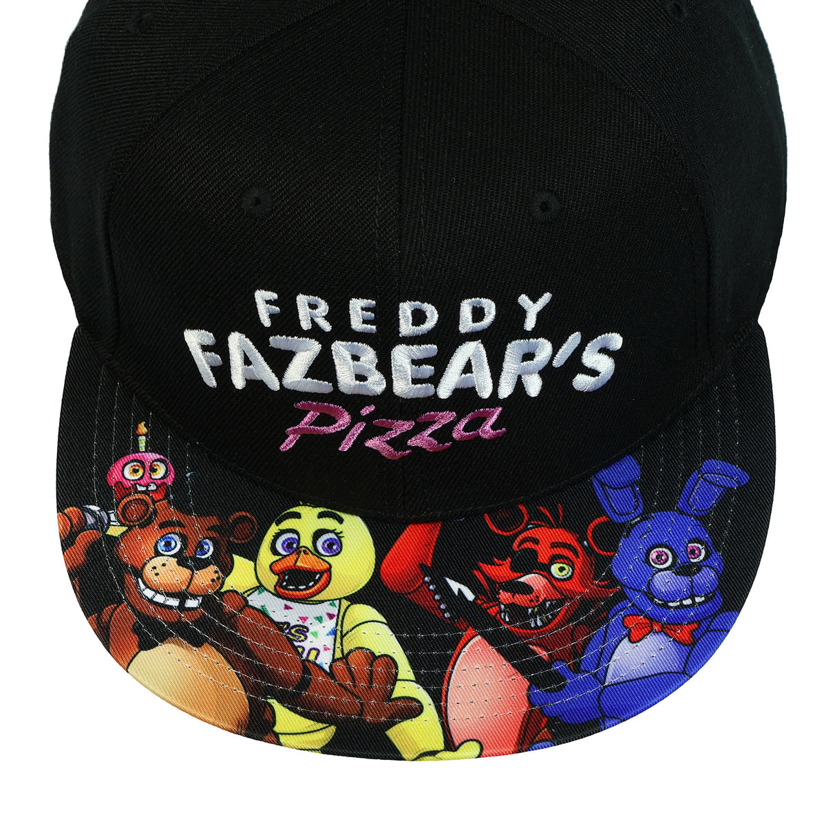 Five Nights at Freddy's Snapback Hat Fazbear's Pizza Embroidered Cap OSFM