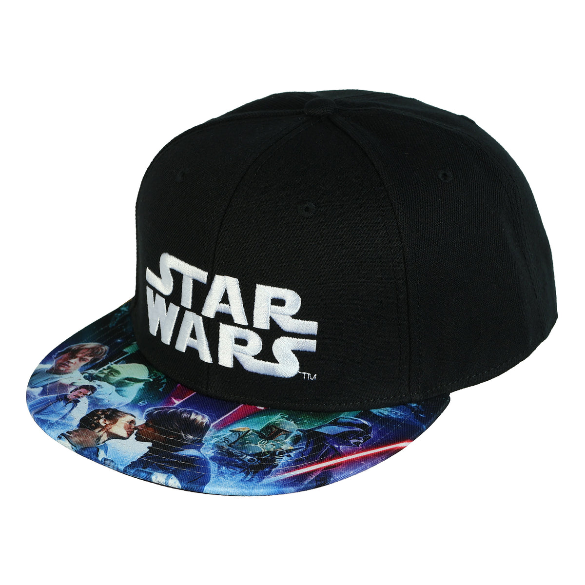 Star Wars Snapback Hat Character Design Flat Bill Embroidered OSFM Baseball Cap