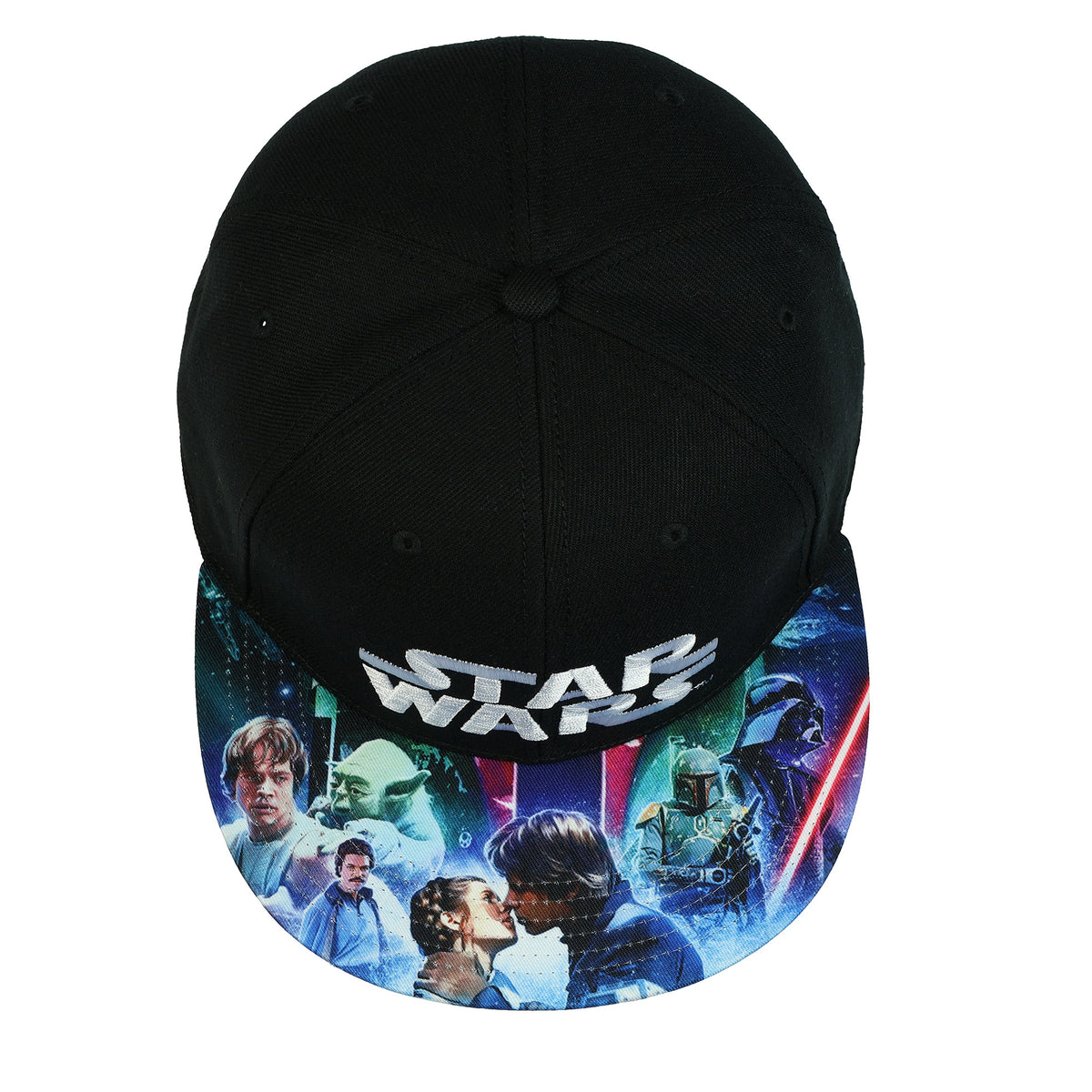 Star Wars Snapback Hat Character Design Flat Bill Embroidered OSFM Baseball Cap