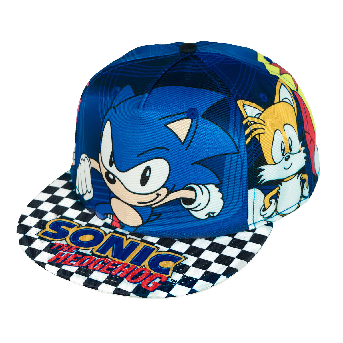 Sonic The Hedgehog Hat Men's Amy Tails Knuckles Flat Brim Snapback Cap OSFM