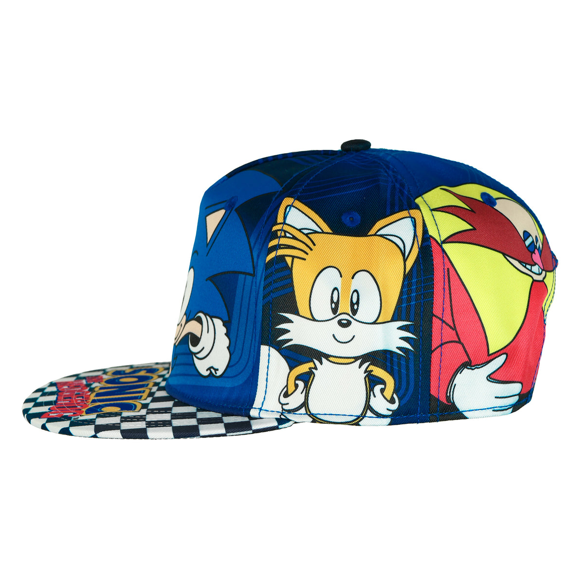 Sonic The Hedgehog Hat Men's Amy Tails Knuckles Flat Brim Snapback Cap OSFM