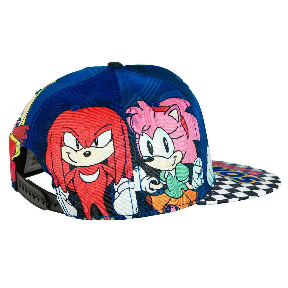 Sonic The Hedgehog Hat Men's Amy Tails Knuckles Flat Brim Snapback Cap OSFM
