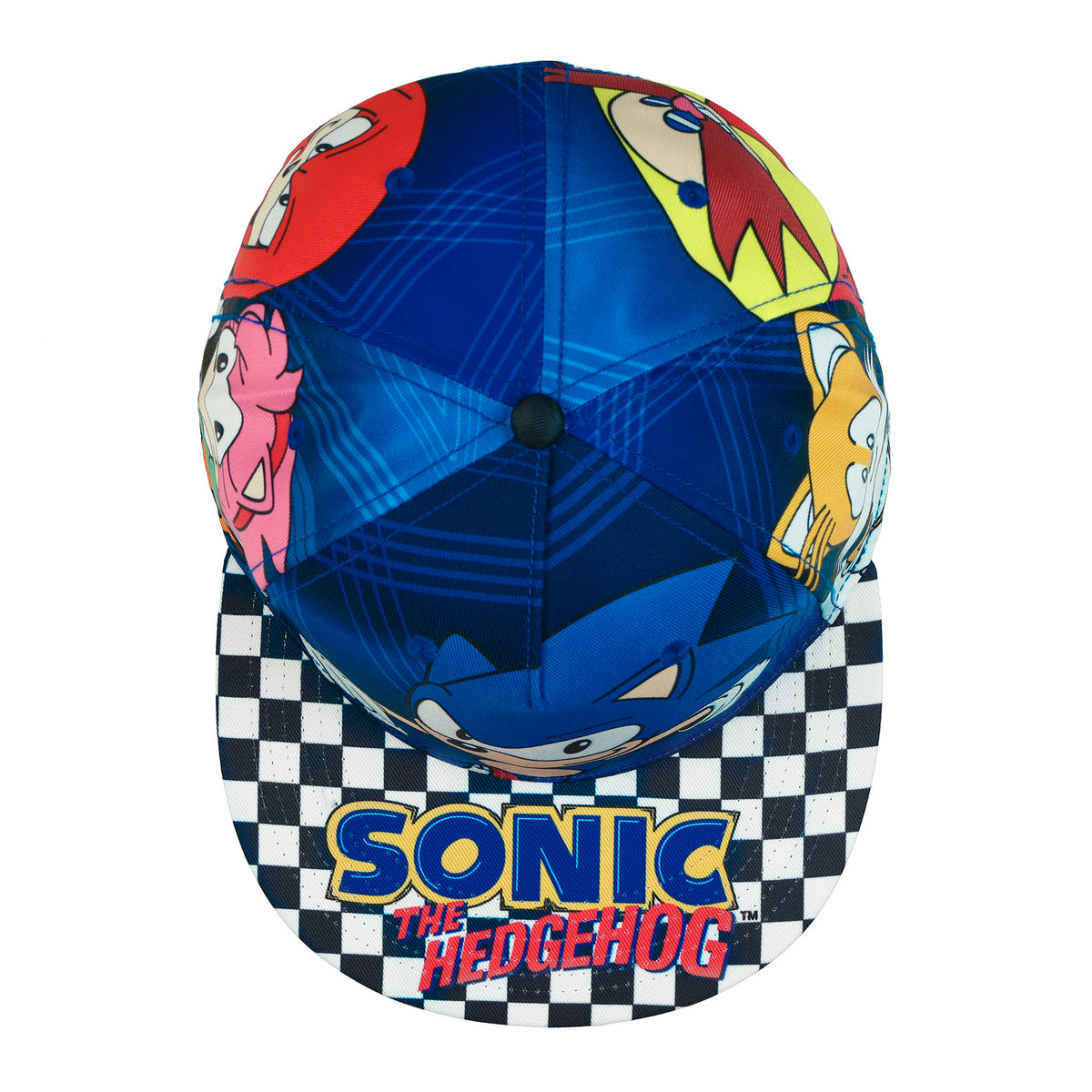 Sonic The Hedgehog Hat Men's Amy Tails Knuckles Flat Brim Snapback Cap OSFM