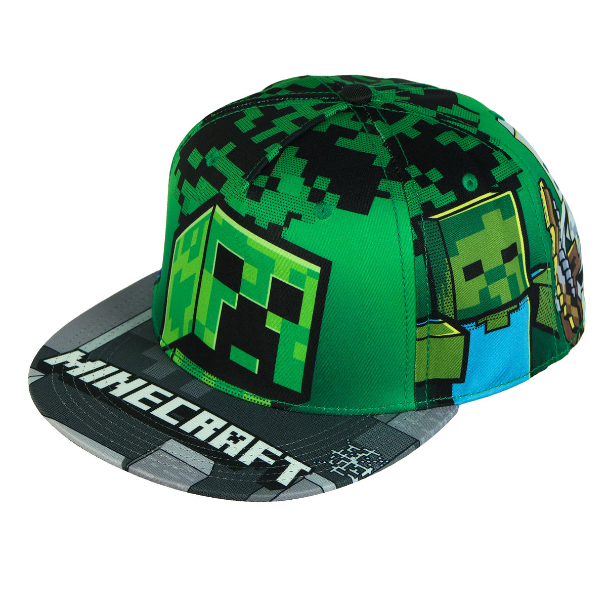 Minecraft Hat Men's Steve Alex Creeper Skeleton Zombie Enderman Snapback Cap OSFM