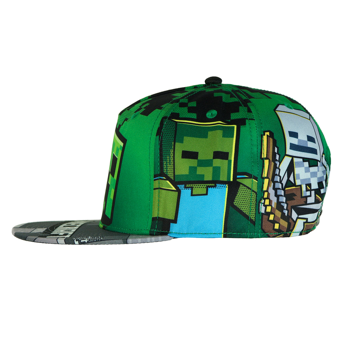 Minecraft Hat Men's Steve Alex Creeper Skeleton Zombie Enderman Snapback Cap OSFM