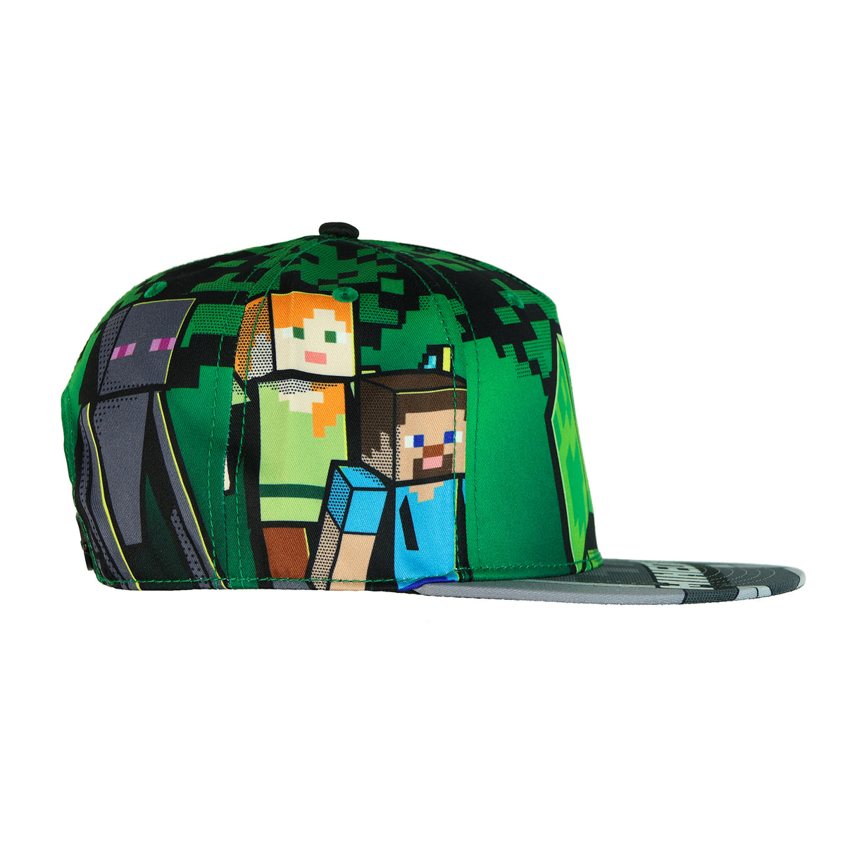 Minecraft Hat Men's Steve Alex Creeper Skeleton Zombie Enderman Snapback Cap OSFM