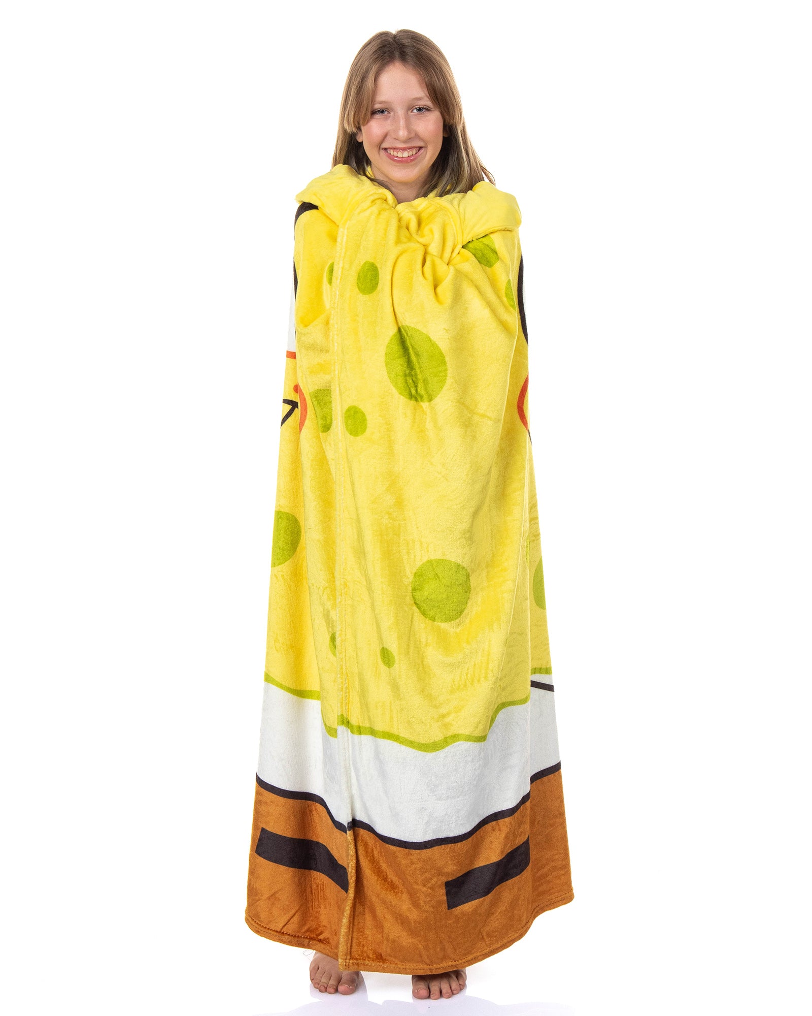 SpongeBob SquarePants Hooded Blanket with Attached Hood and Pockets 50" X 60"