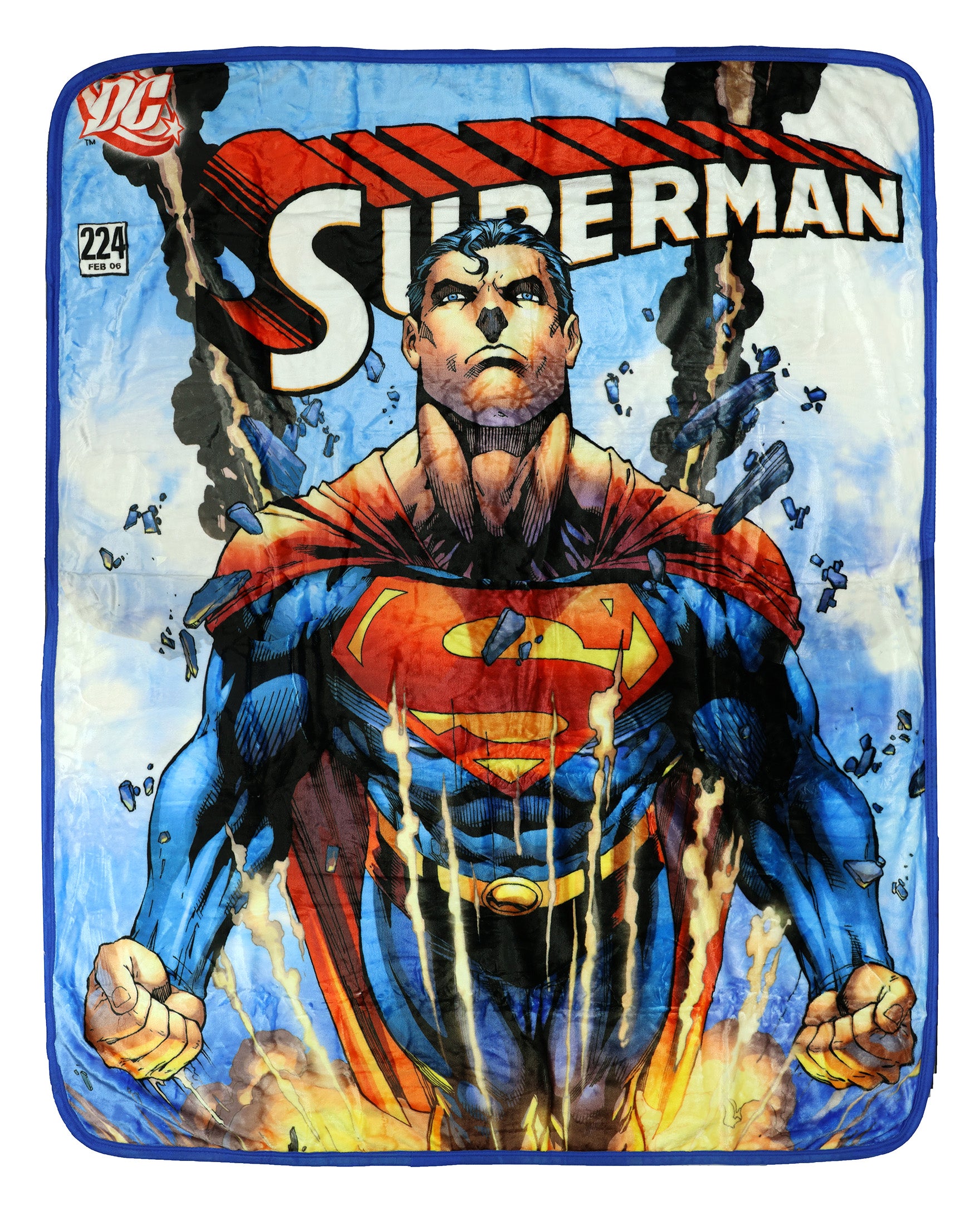 DC Comics Superman Blanket Double Sided Silk Touch Throw 50" X 60"