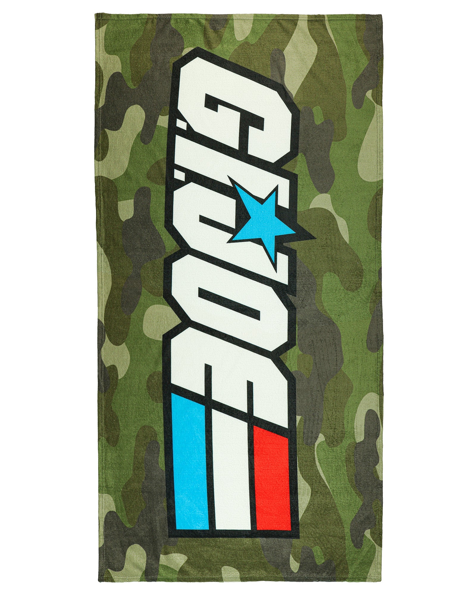 G.I. Joe Beach Towel Microfiber Red White and Blue Logo Camo 30"x60" Pool Bath
