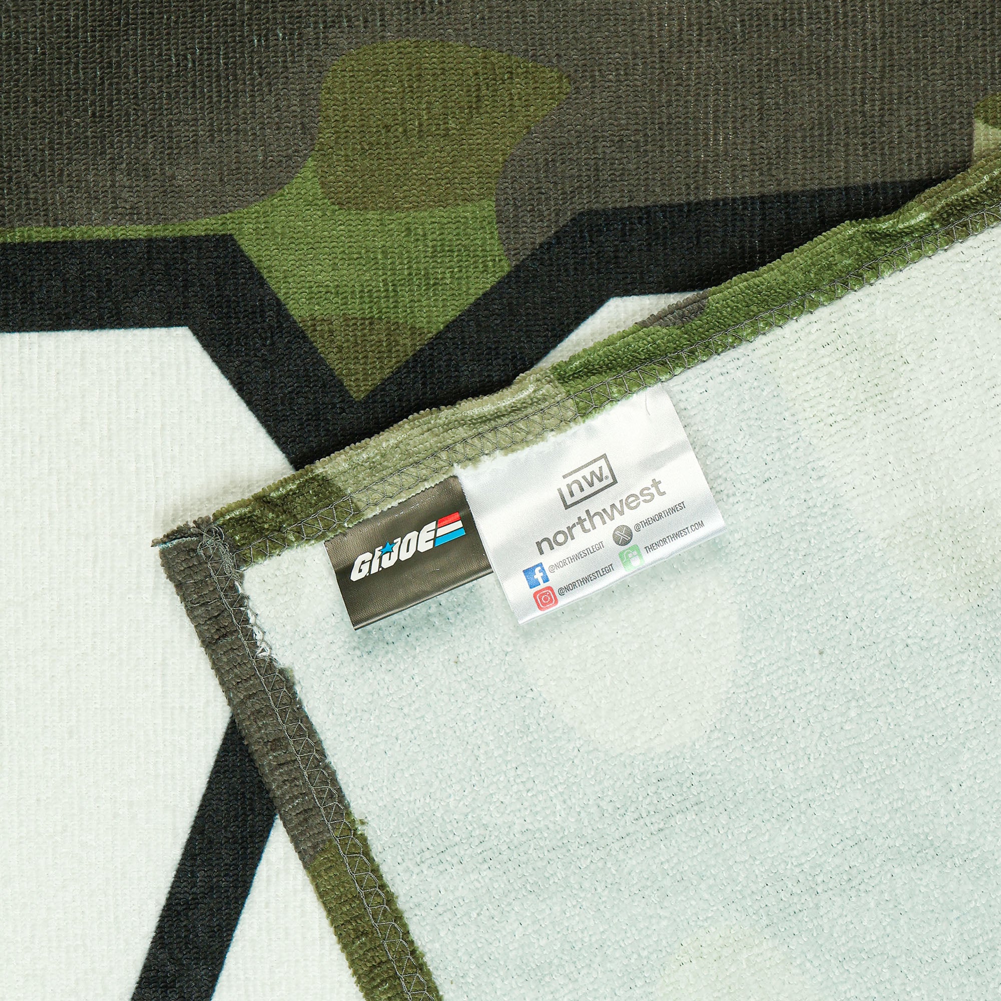 G.I. Joe Beach Towel Microfiber Red White and Blue Logo Camo 30"x60" Pool Bath