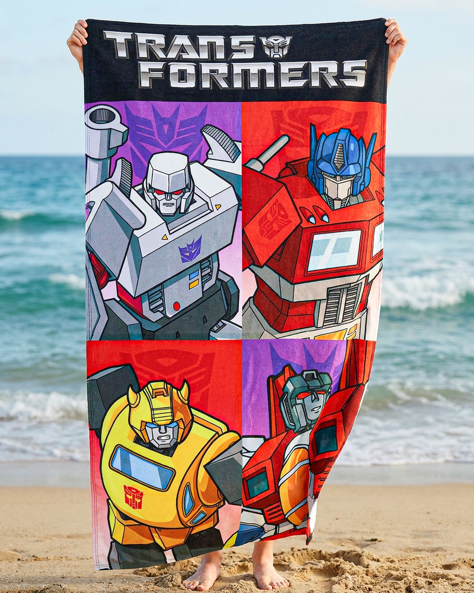 Transformers Beach Towel Gen 1 Autobot and Decepticon Panel 30"x60" Pool Bath