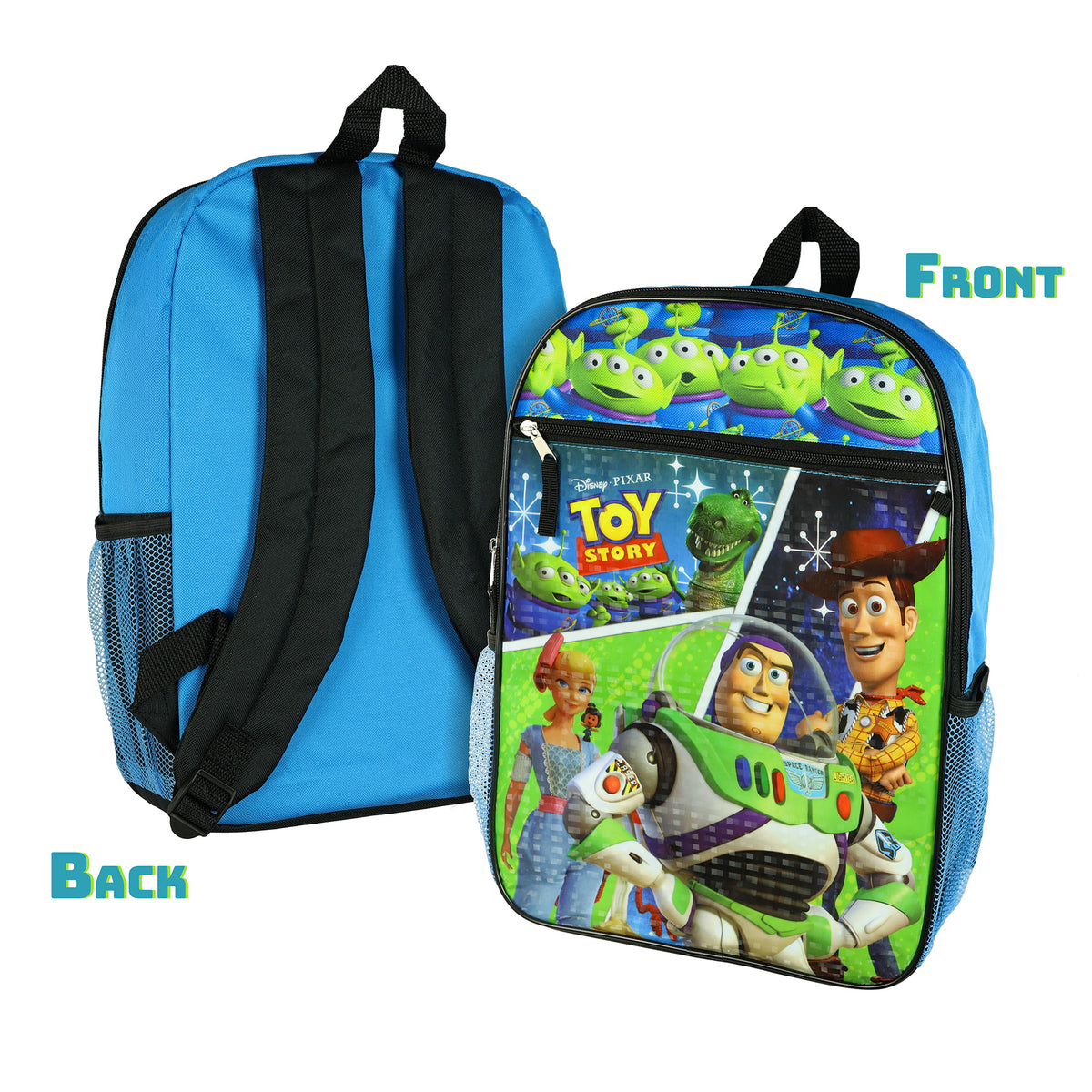 Disney Toy Story Backpack 16" Buzz Woody and Friends 5 Piece Detachable Lunch Box