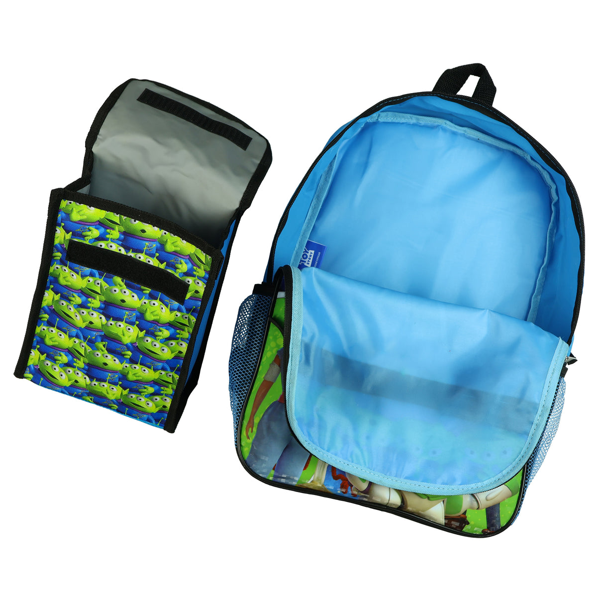 Disney Toy Story Backpack 16" Buzz Woody and Friends 5 Piece Detachable Lunch Box