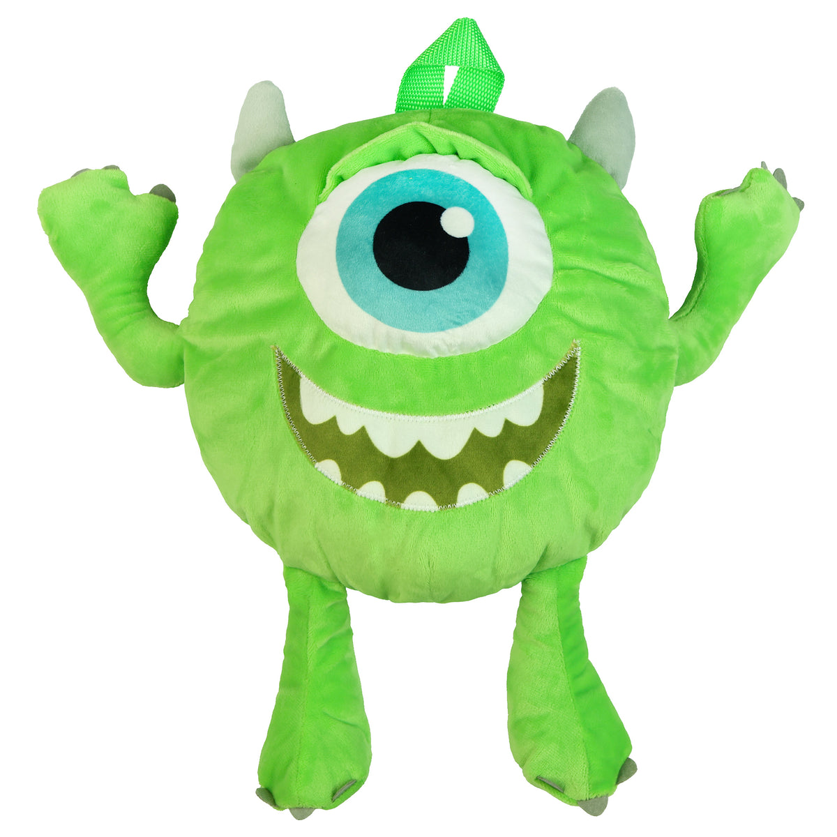 Disney Monsters Inc Plush Backpack Mike Wazowski Bag 10" With Adjustable Straps