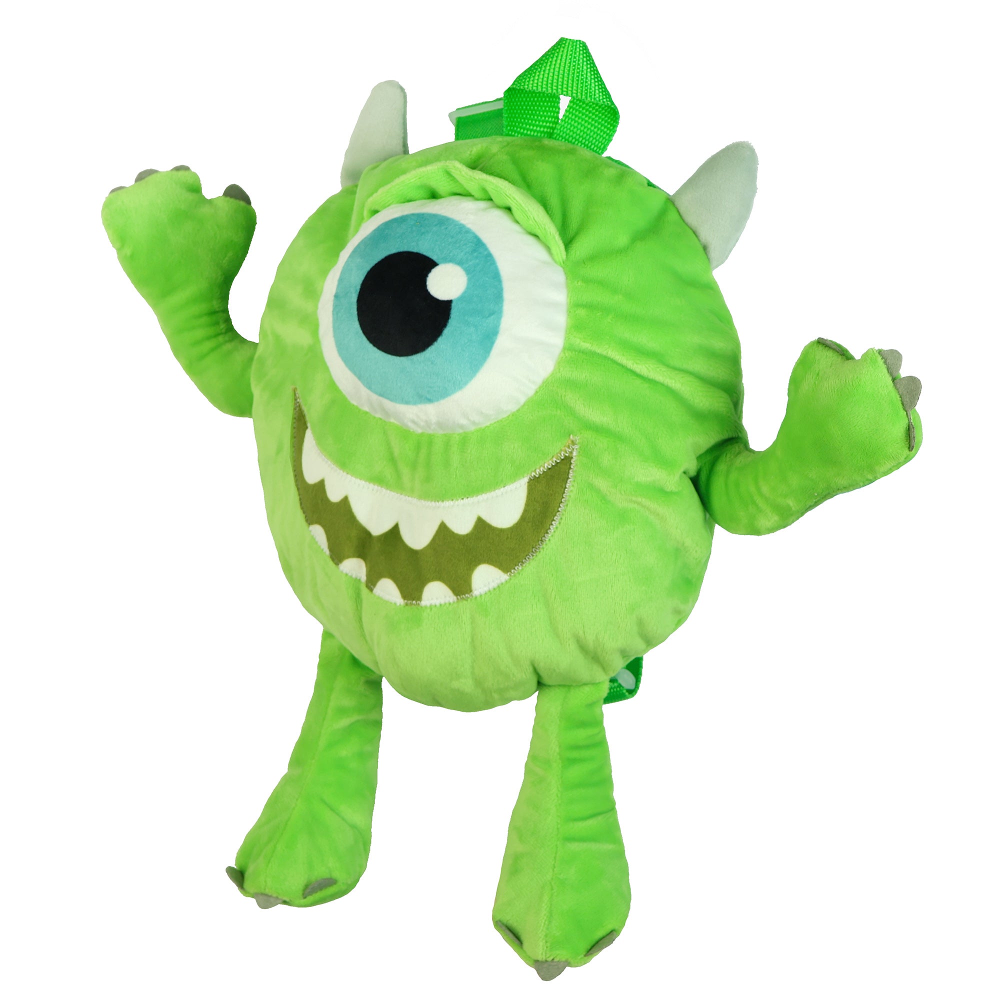 Disney Monsters Inc Plush Backpack Mike Wazowski Bag 10" With Adjustable Straps