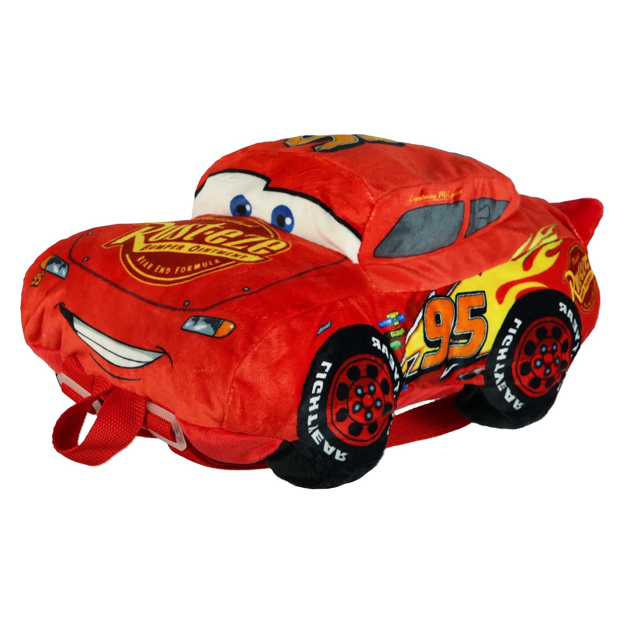 Disney Cars Plush Backpack Lightning McQueen 12" Bag With Adjustable Straps