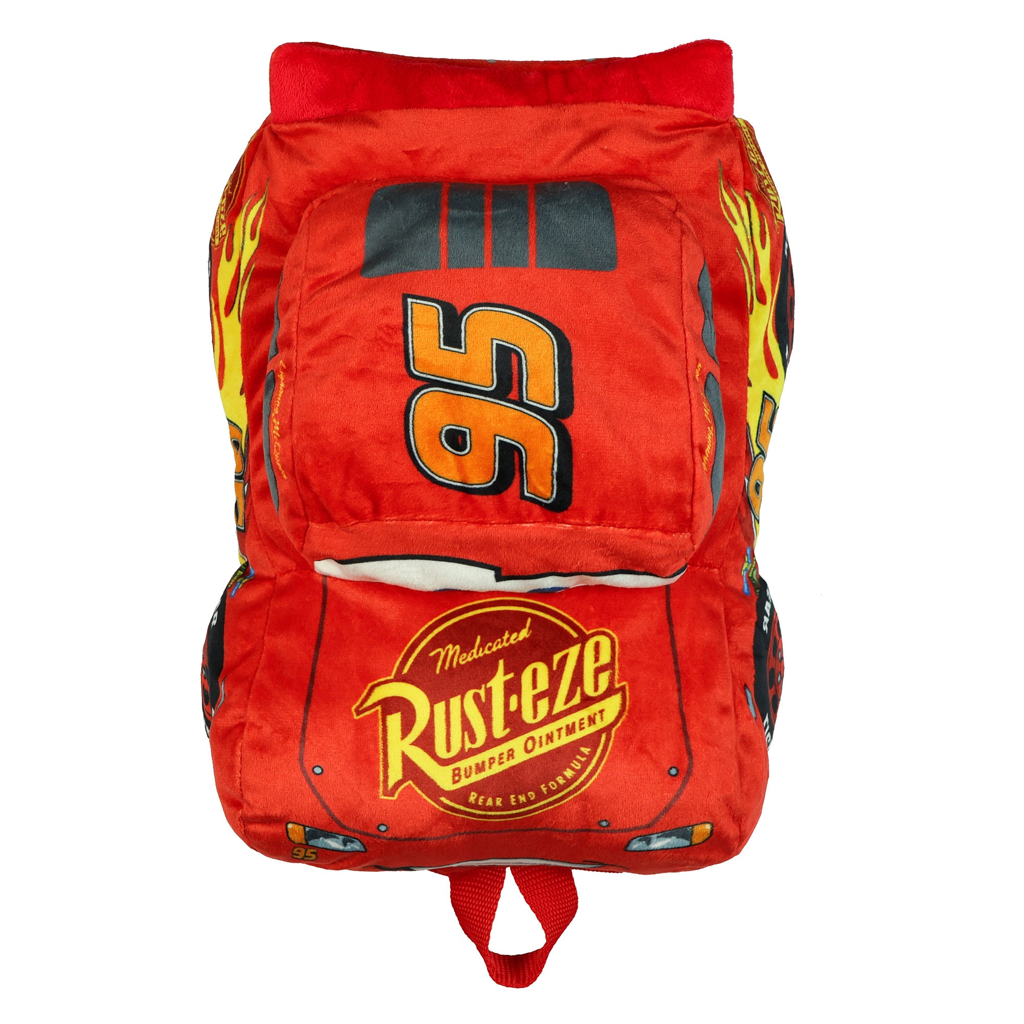 Disney Cars Plush Backpack Lightning McQueen 12" Bag With Adjustable Straps