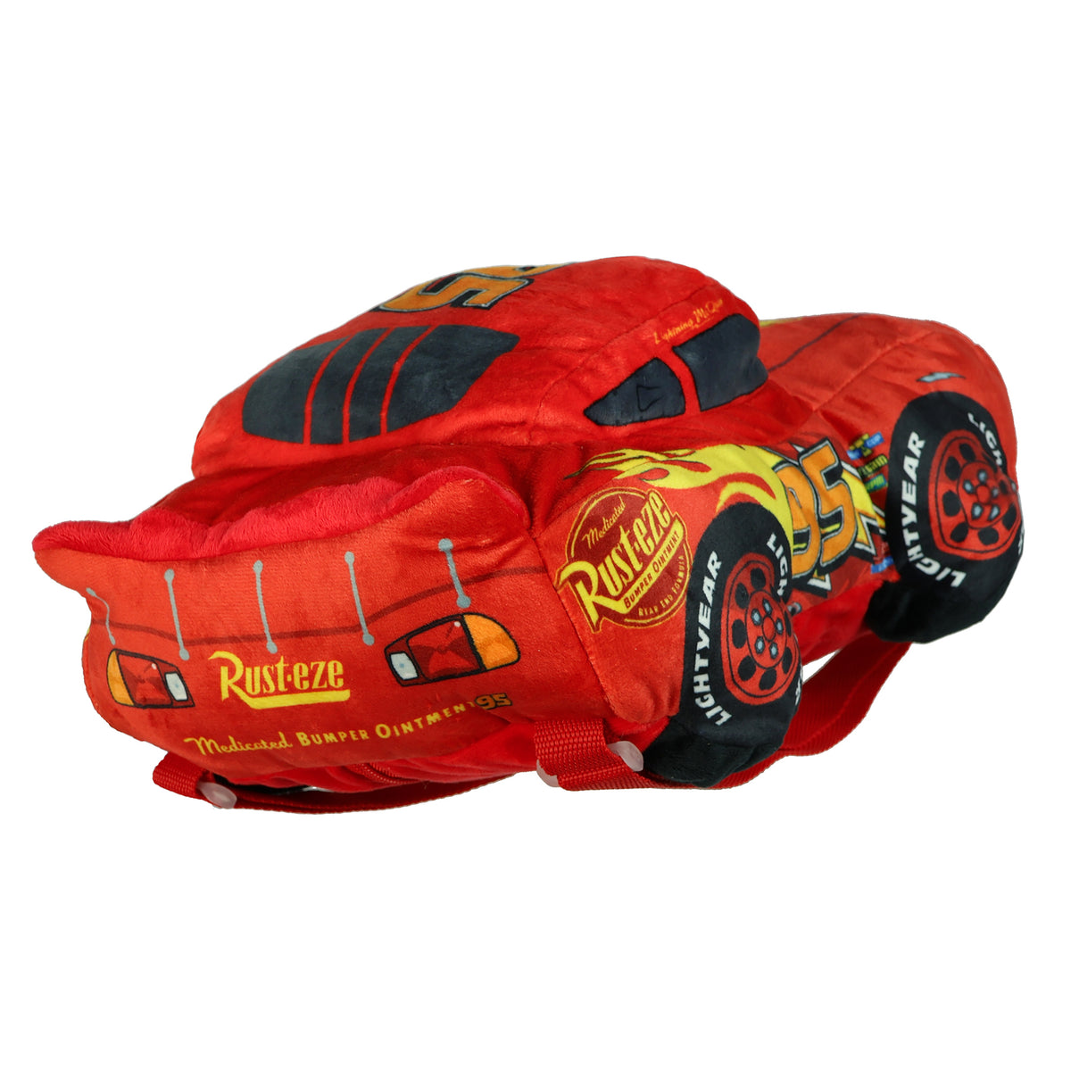 Disney Cars Plush Backpack Lightning McQueen 12" Bag With Adjustable Straps
