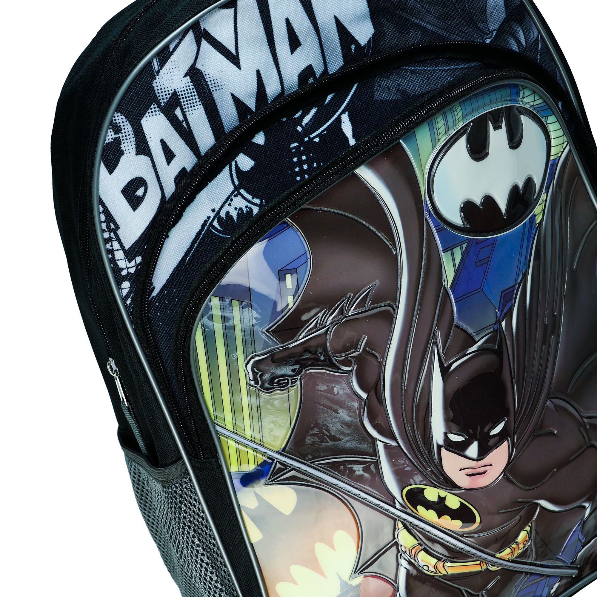 DC Comics Batman Backpack Gotham City 16" Bookbag with Adjustable Shoulder Straps