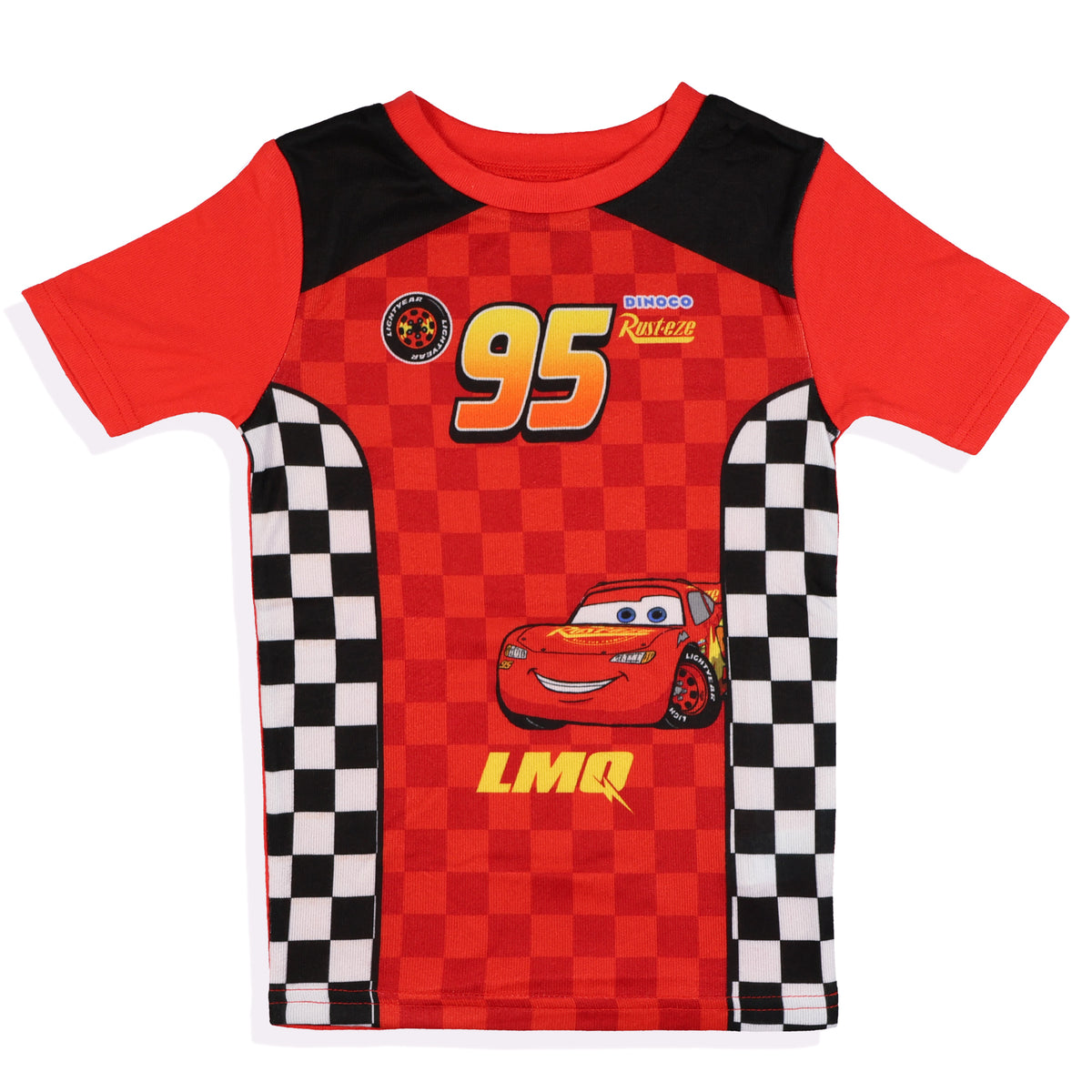 Disney Cars Pajamas Boy's Lightning McQueen Snug Fit Short Sleeve Pant Set