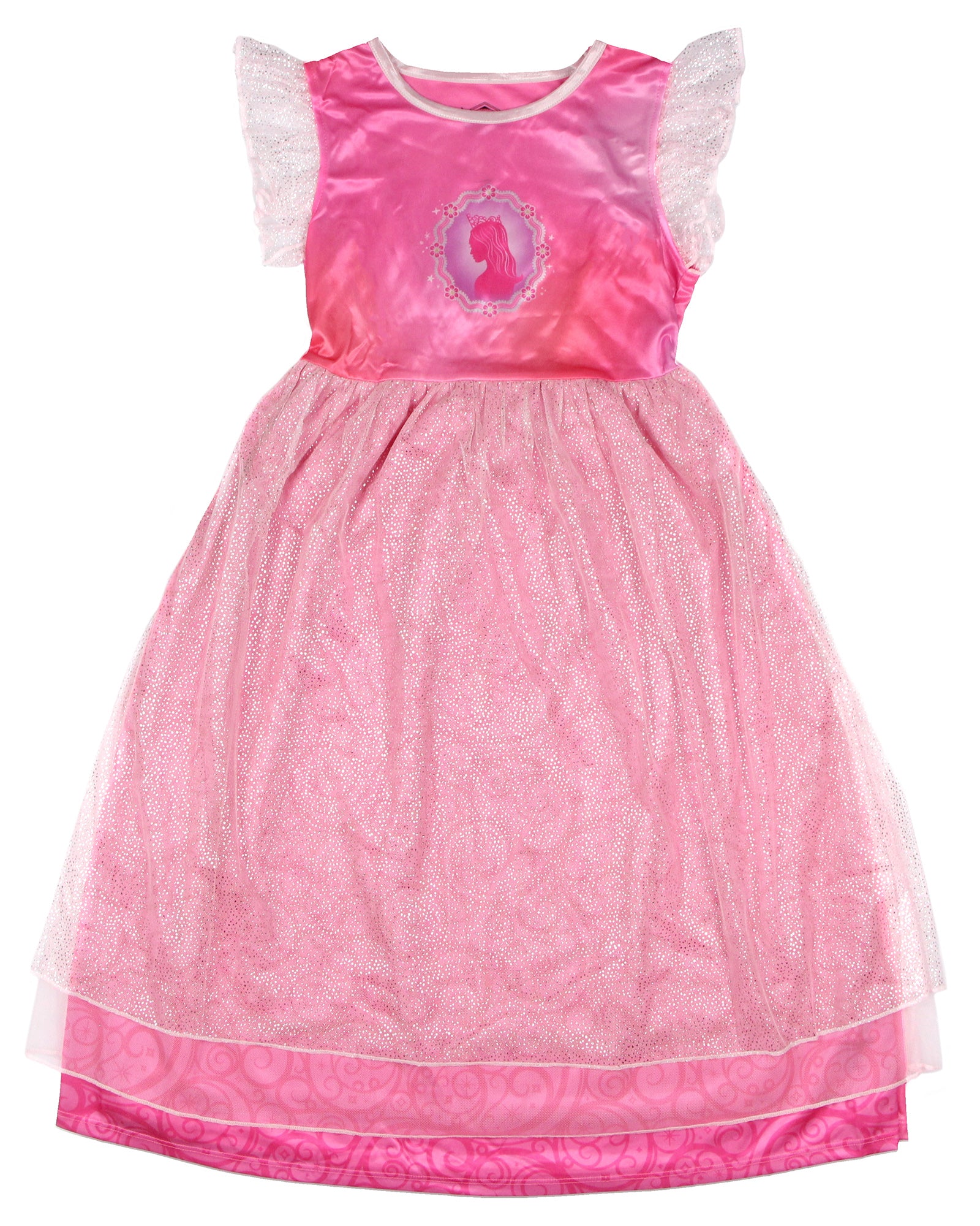 Wicked Girl's Short-Sleeve Sparkle Nightgown Pajama Dress