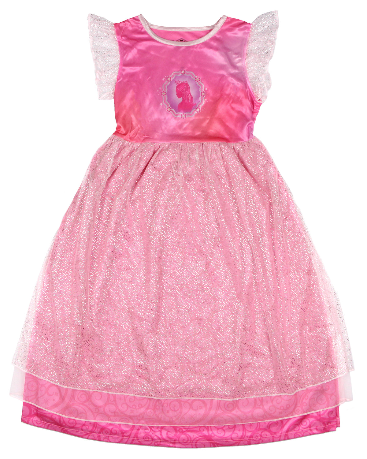 Wicked Girl's Short-Sleeve Sparkle Nightgown Pajama Dress